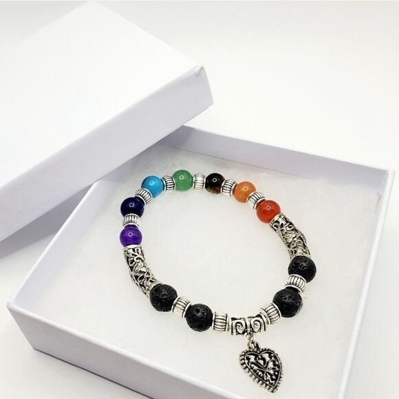Hand Crafted Pride Gemstone Stretch Bracelet - Picture 2 of 10